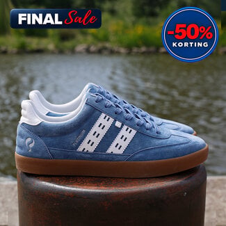 Q1905 Heren Sneaker Platinum - Denimblauw/OffWhite
