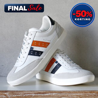 Q1905 Heren Sneaker Platinum - Wit/Donkerblauw/Oranje