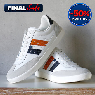 Q1905 Men's Sneaker Platinum - White/Dark Blue/Orange