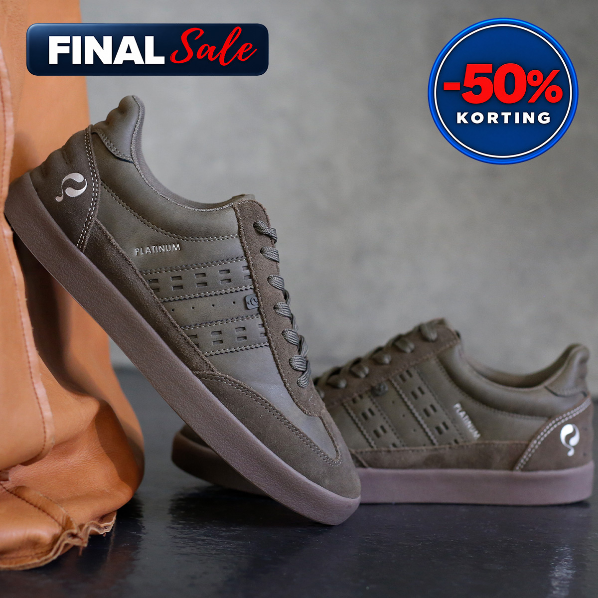 Heren Sneaker Platinum | Legergroen