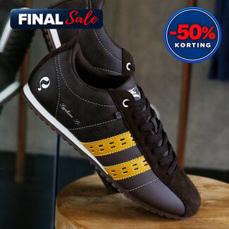 Q1905 Heren Sneaker Typhoon SP - Donkerbruin/Geel