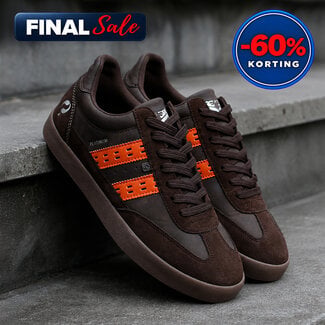 Q1905 Heren Sneaker Platinum - Donkerbruin/Oranje