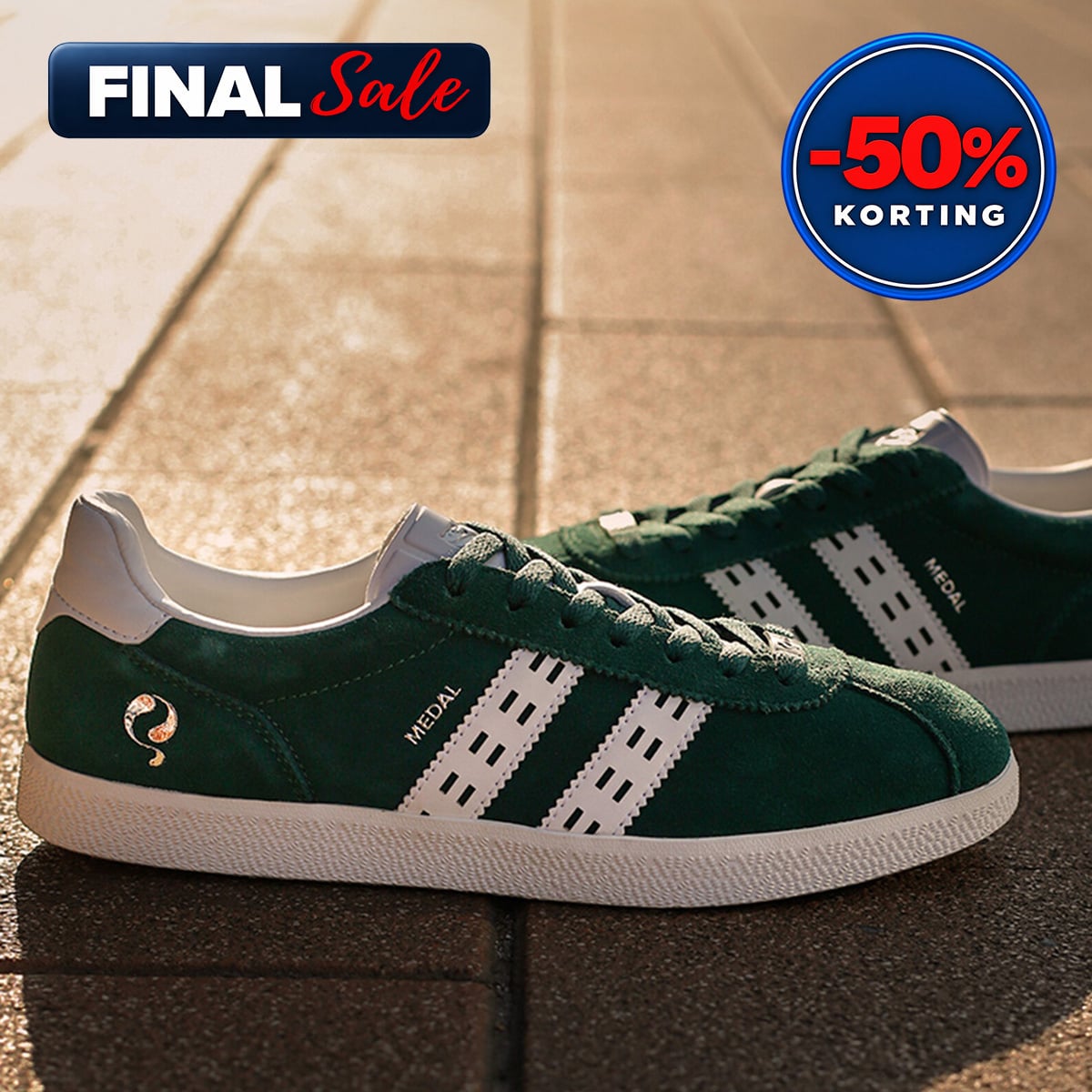 Heren Sneaker Medal | Hardgroen/Wit
