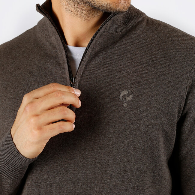 Men's Sweater Kralingen - Dark Brown Melange