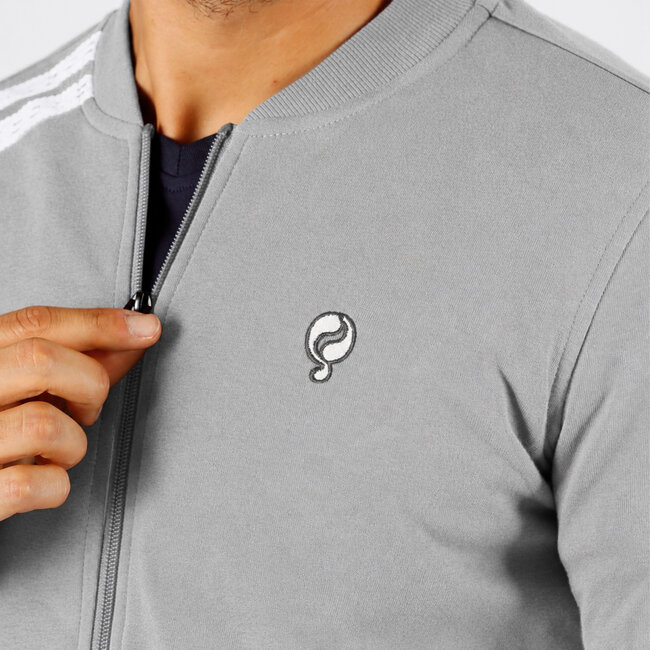 Men's Cardigan Tirns - Light Grey