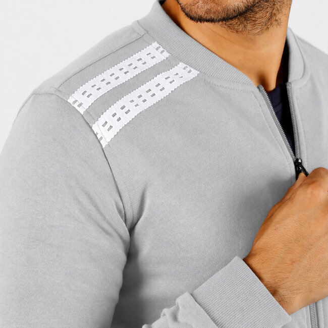 Men's Cardigan Tirns - Light Grey