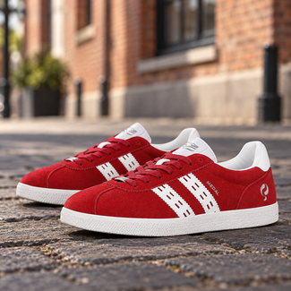 Q1905 Men's Sneaker Medal - Dark Red/White