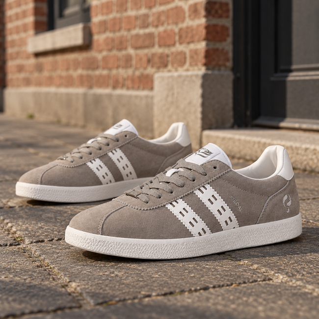 Q1905 Heren Sneaker Medal - Lichtgrijs/Wit