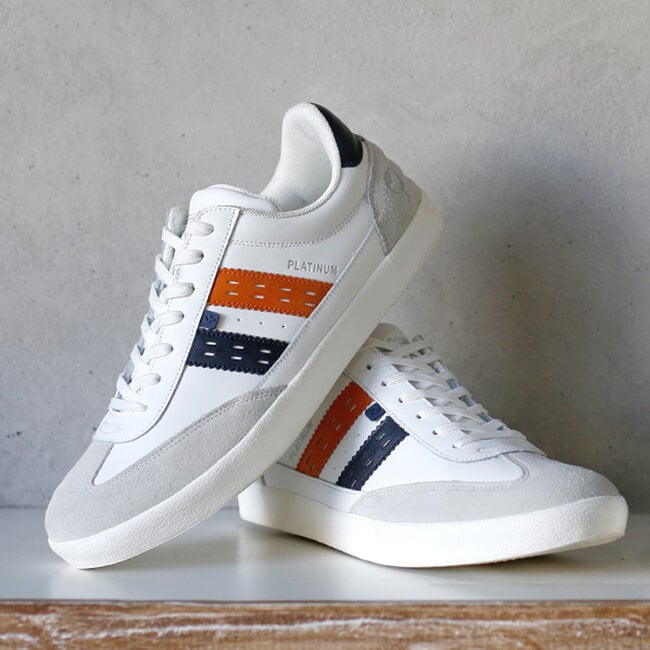 Q1905 Heren Sneaker Platinum - Wit/Donkerblauw/Oranje