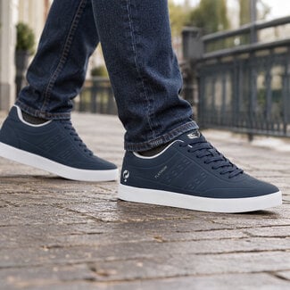 Q1905 Heren Sneaker Platinum One - Middenblauw/ Wit