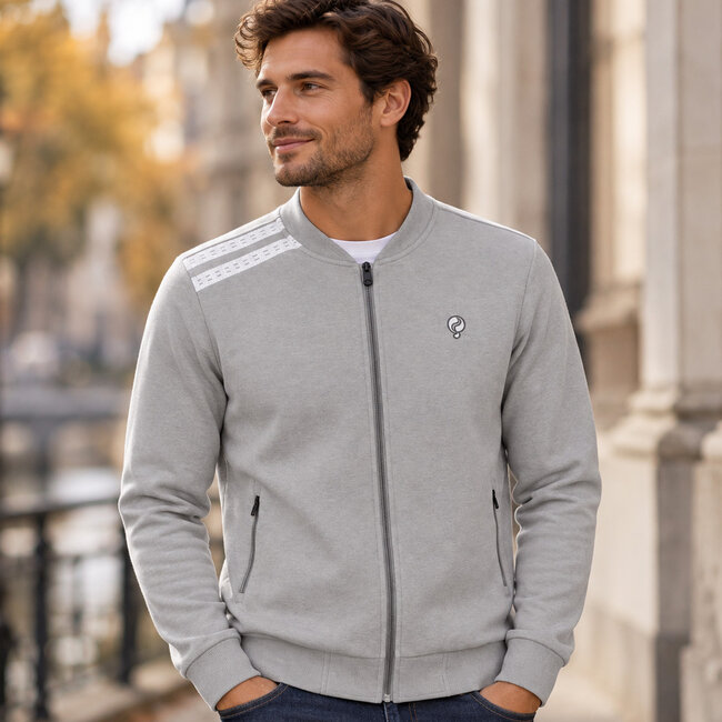 Men's Cardigan Tirns - Light Grey