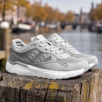 Q1905 Heren Sneaker Kampen - Lichtgrijs/ Wit
