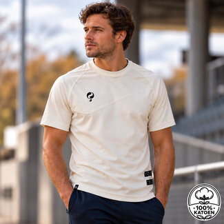 Q1905 Heren Trainingshirt Sano-Offwhite/ Zwart