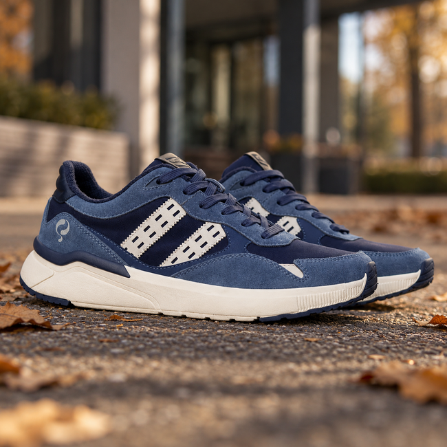 Q1905 Men's Sneaker Kampen - Denim Blue/Dark Blue/Offwhite