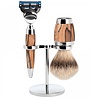 Muhle Scheerset Fusion Stylo Spalted Beech (3-delig) Muhle Scheerset Fusion Stylo Spalted Beech (3-delig)