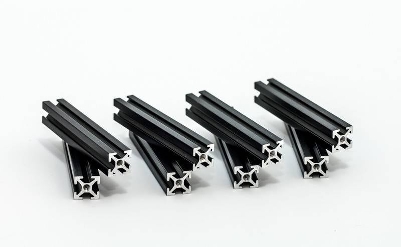 MakerBeam - 10mmx10mm 8 pieces of 60mm black anodised makerBeam