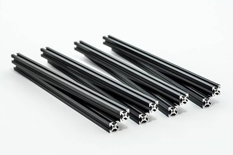 MakerBeam - 10mmx10mm 8 pieces of 200mm black anodised MakerBeam