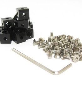 MakerBeam - 10mmx10mm Corner cubes (12p) black for MakerBeam - 10mmx10mmx10mm