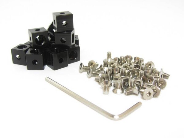 MakerBeam - 10x10mm Corner cubes (12p) black for MakerBeam - 10mmx10mmx10mm