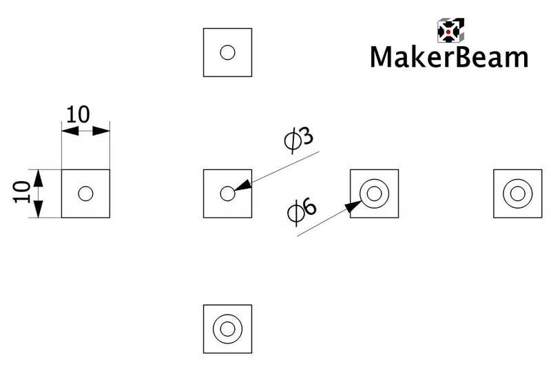 MakerBeam - 10mmx10mm 12 pieces of MakerBeam Corner Cube Black