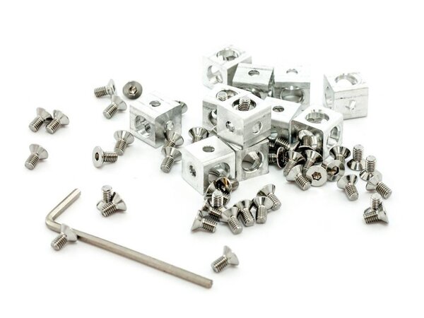 MakerBeam - 10x10mm Corner cubes (12p) clear for MakerBeam - 10mmx10mmx10mm