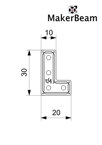 MakerBeam - 10mmx10mm 12 pieces of MakerBeam 90 degree brackets  (MakerBeamXL and OpenBeam compatible)