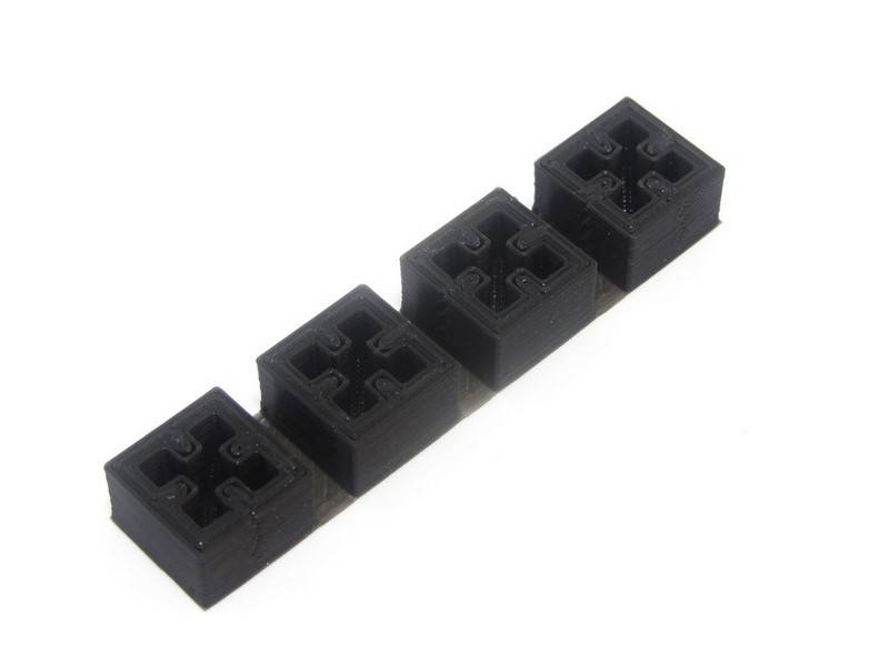 MakerBeam - 10mmx10mm 4 pieces of black 3D Printed End Caps for MakerBeam