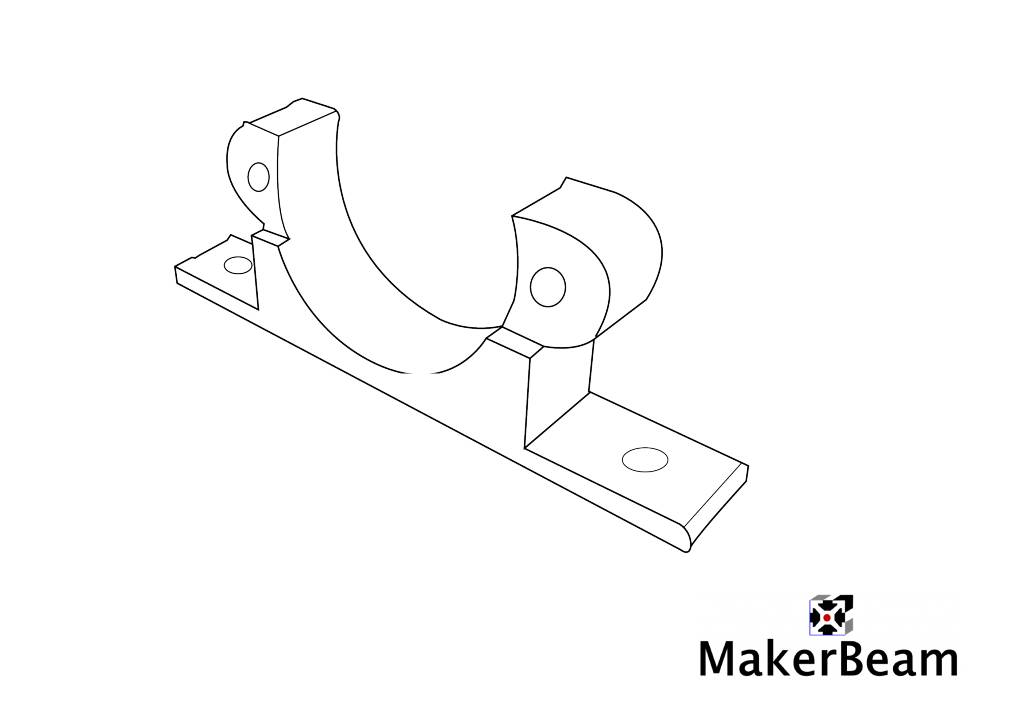 MakerBeam - 10mmx10mm 1 piece Micro stepper bracket for MakerBeam