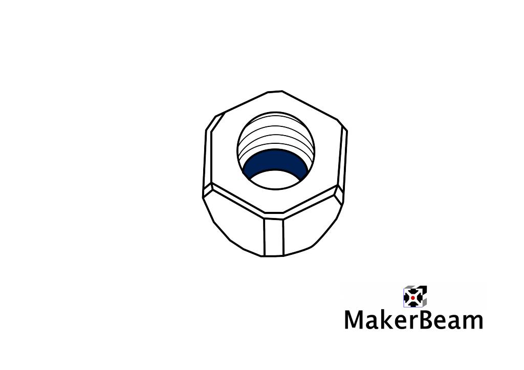 MakerBeam - 10mmx10mm 100 pieces, M3 self locking nuts compatible with both MakerBeam and OpenBeam bolts