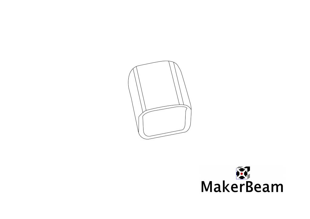MakerBeam - 10mmx10mm 4 pieces of black Vinyl End Caps for MakerBeam