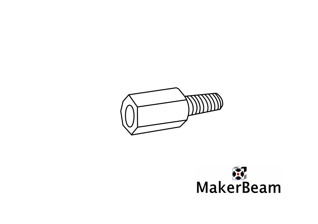 MakerBeam - 10mmx10mm 4 pieces of standoffs or spacers
