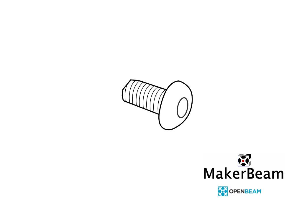 OpenBeam - 15mmx15mm 100 pieces, M3, 6mm, button head socket bolt for OpenBeam and MakerBeamXL (15x15mm)
