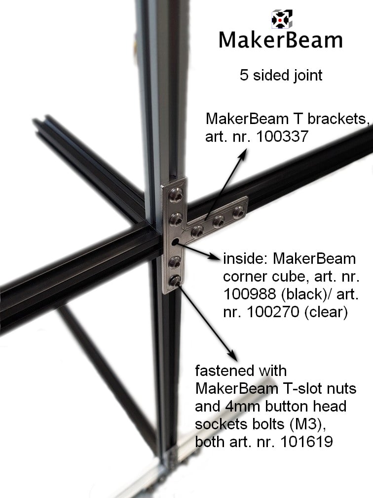 MakerBeam - 10mmx10mm 12 pieces of MakerBeam Corner Cube Clear