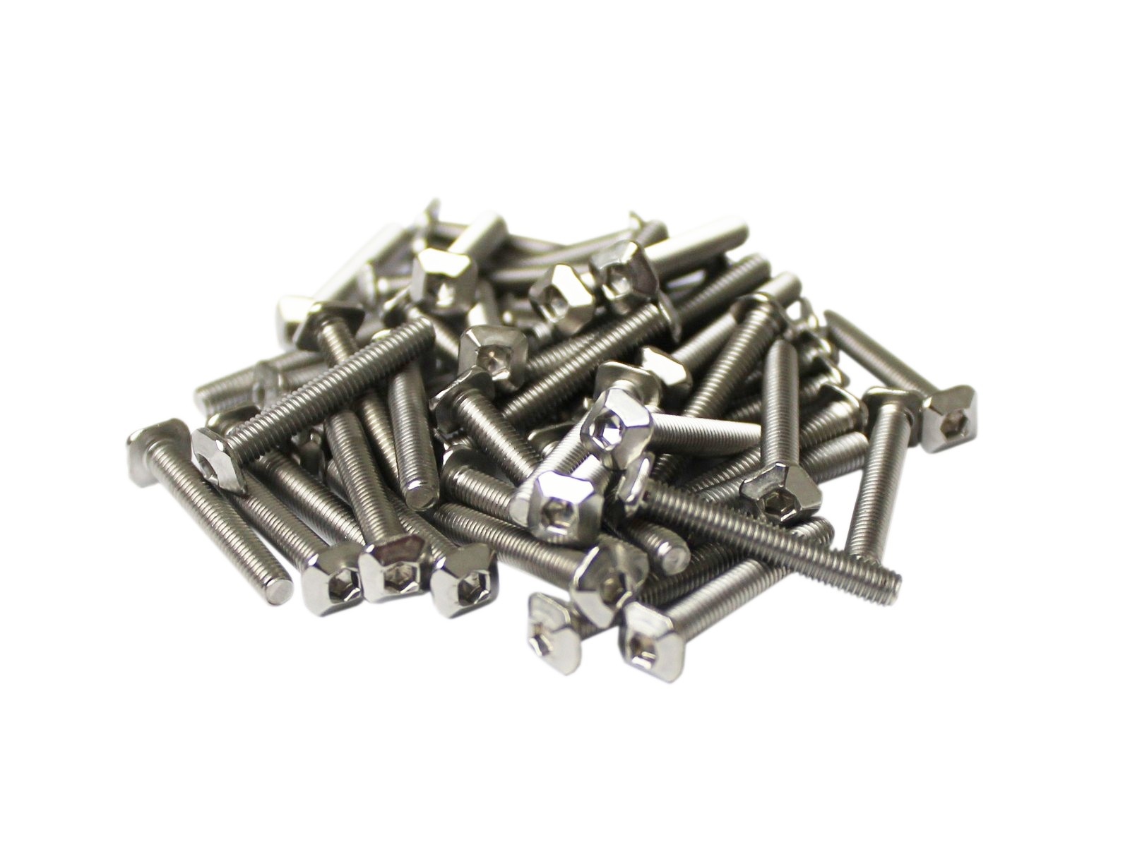 MakerBeam - 10mmx10mm 50 pieces, M3, 20mm, MakerBeam square headed bolts with hex hole