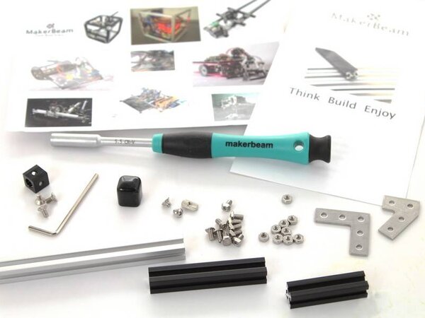 MakerBeam - 10x10mm Hex nut driver and MakerBeam samples