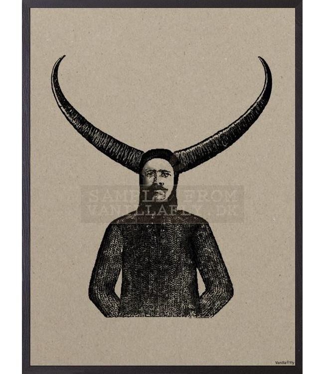 Print  MAN WITH HORN | kraft