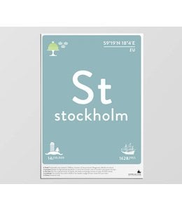Label of the Elements Poster Stockholm A3