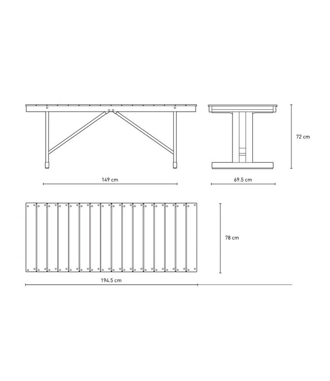 Carl Hansen & Søn BM 1771 Tuintafel Eettafel