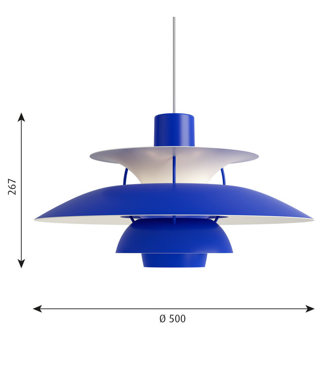 Louis Poulsen PH5 Monochrome Hanglamp in wit