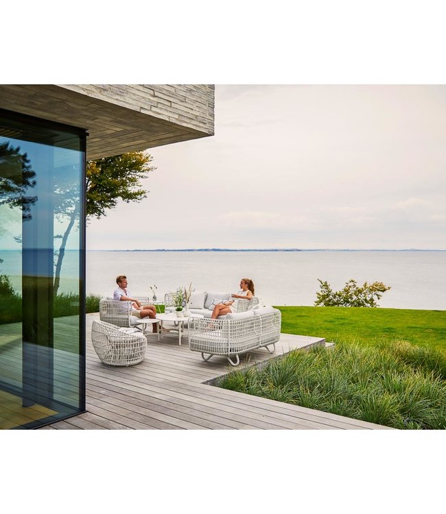 Cane-Line Nest Lounge Garden Chair in Nature or White