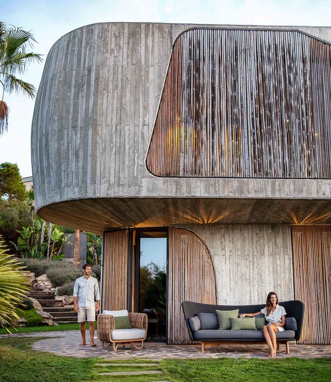 Cane-Line Nest Lounge Stoel Tuinstoel in Naturel of Wit