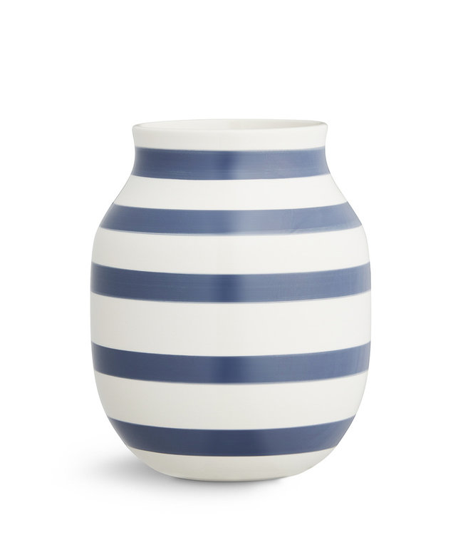 Kähler Design Striped Omaggio Vase H20 Blue Ceramics