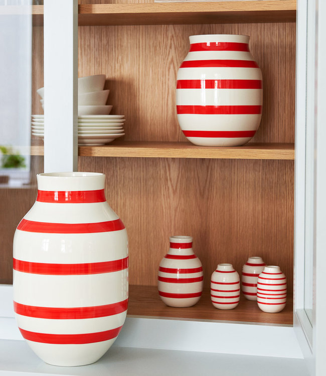 Kähler Design Gestreepte Omaggio Vaas H12,5 Scarlet Rood