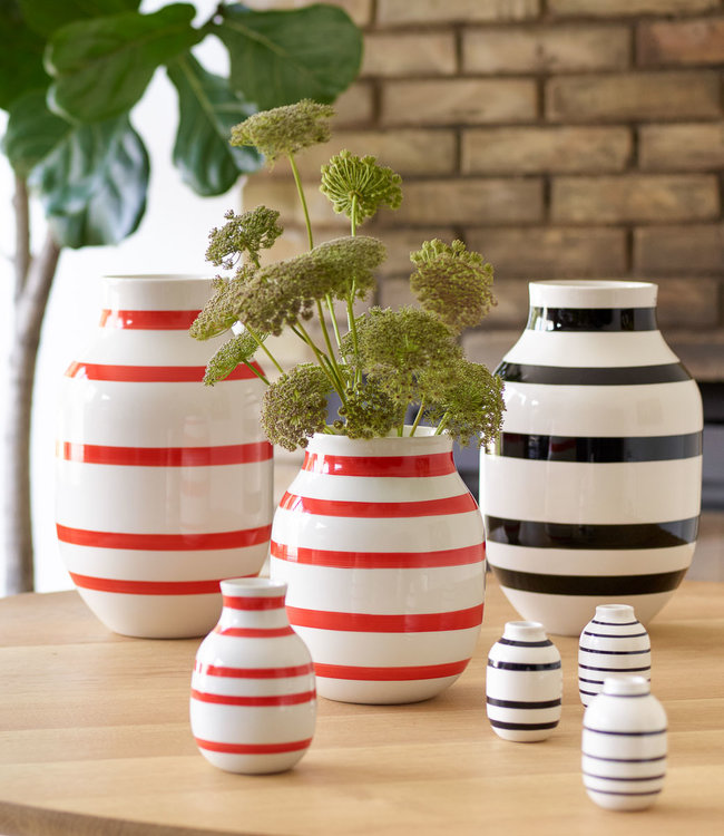 Kähler Design Gestreepte Omaggio Vaas H12,5 Scarlet Rood