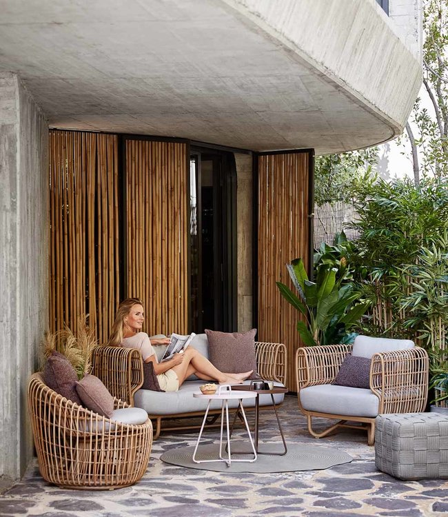 Cane-Line Nest Lounge Garden Sofa in Nature or White