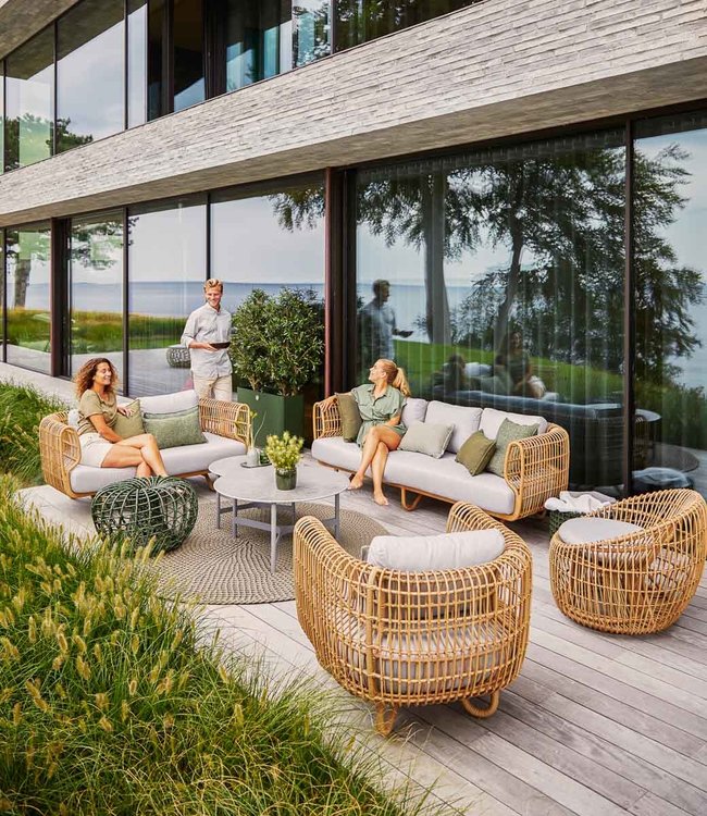 Cane-Line Nest Round Garden Chair in Nature or White