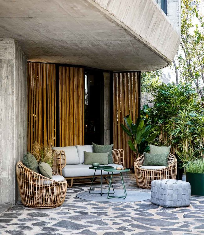 Cane-Line Nest Round Garden Chair in Nature or White