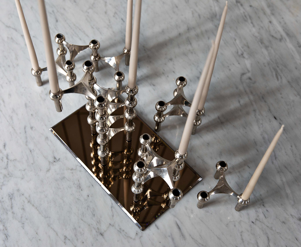 The stackable Stoff Nagel Candle Holder set of 3 at North Sea Design