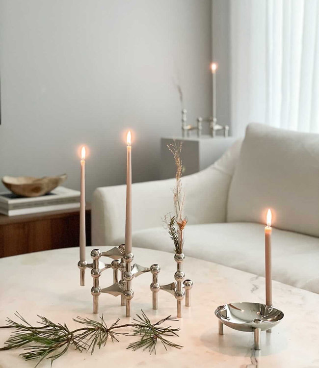 Stoff Nagel Bowl Candle Holder Chrome