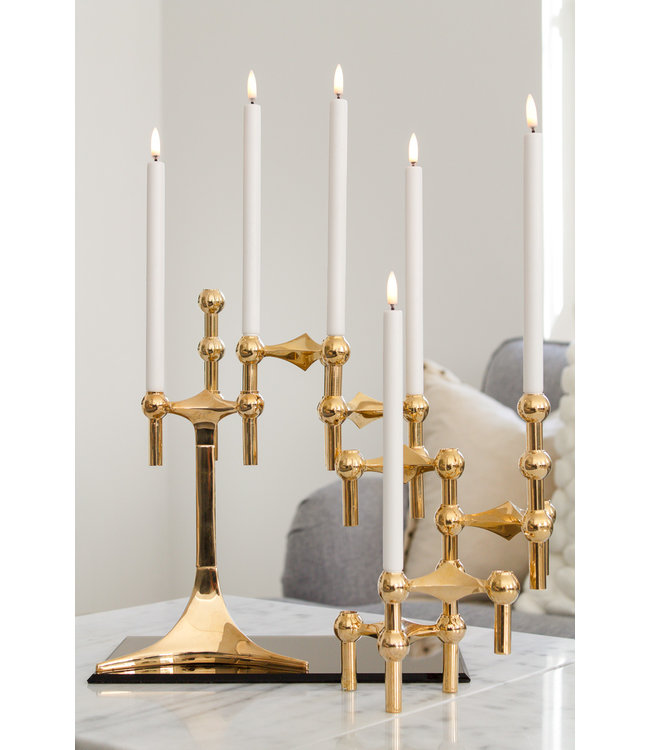 Stoff Nagel Set of 2 LED Candles White